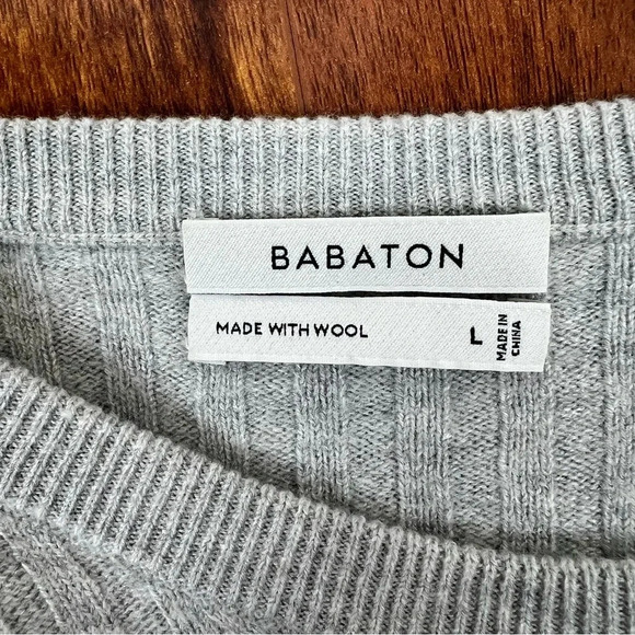 Aritizia Babaton Wool Ribbed Gray Sweater Size L - Picture 3 of 5